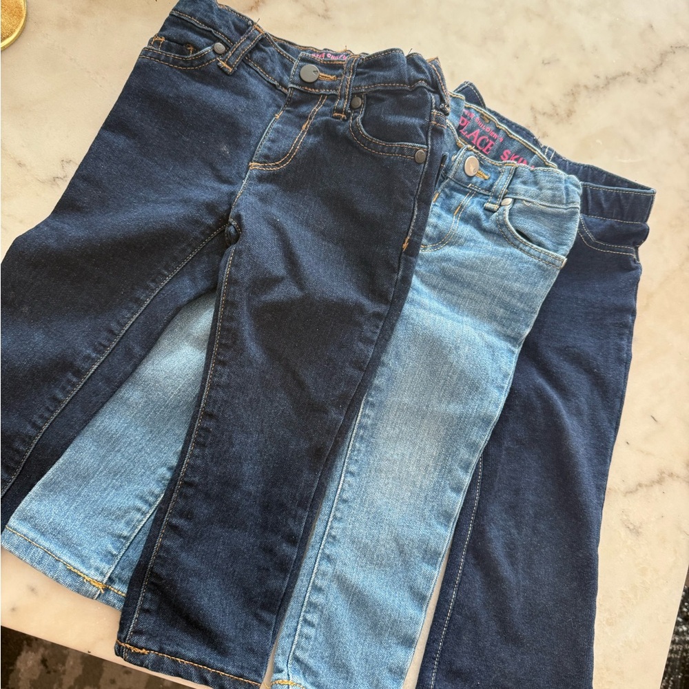 The Children's Place Denim Jeans Trio - Dark, Light, and Medium Blue